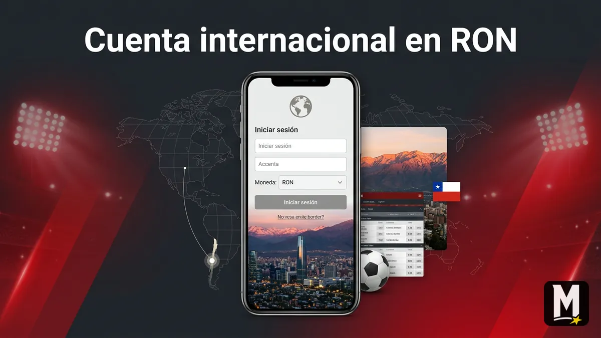 Pantalla de cuenta internacional en RON para el acceso desde Chile a la marca de referencia