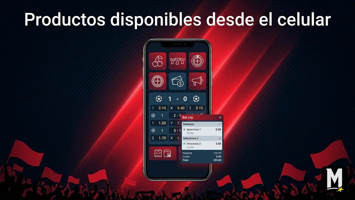 Catálogo de casino y apuestas deportivas disponible en la app móvil de Maxbet Chile