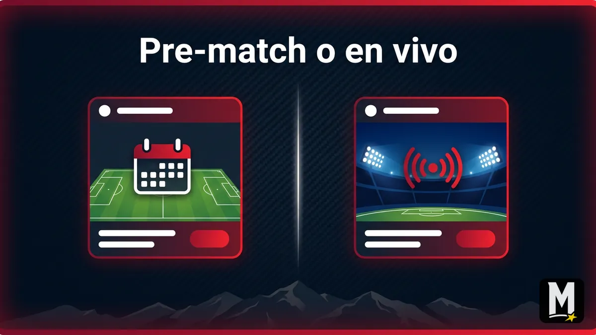 Comparación entre apuestas pre-match y en vivo dentro de la sección Betting de Maxbet