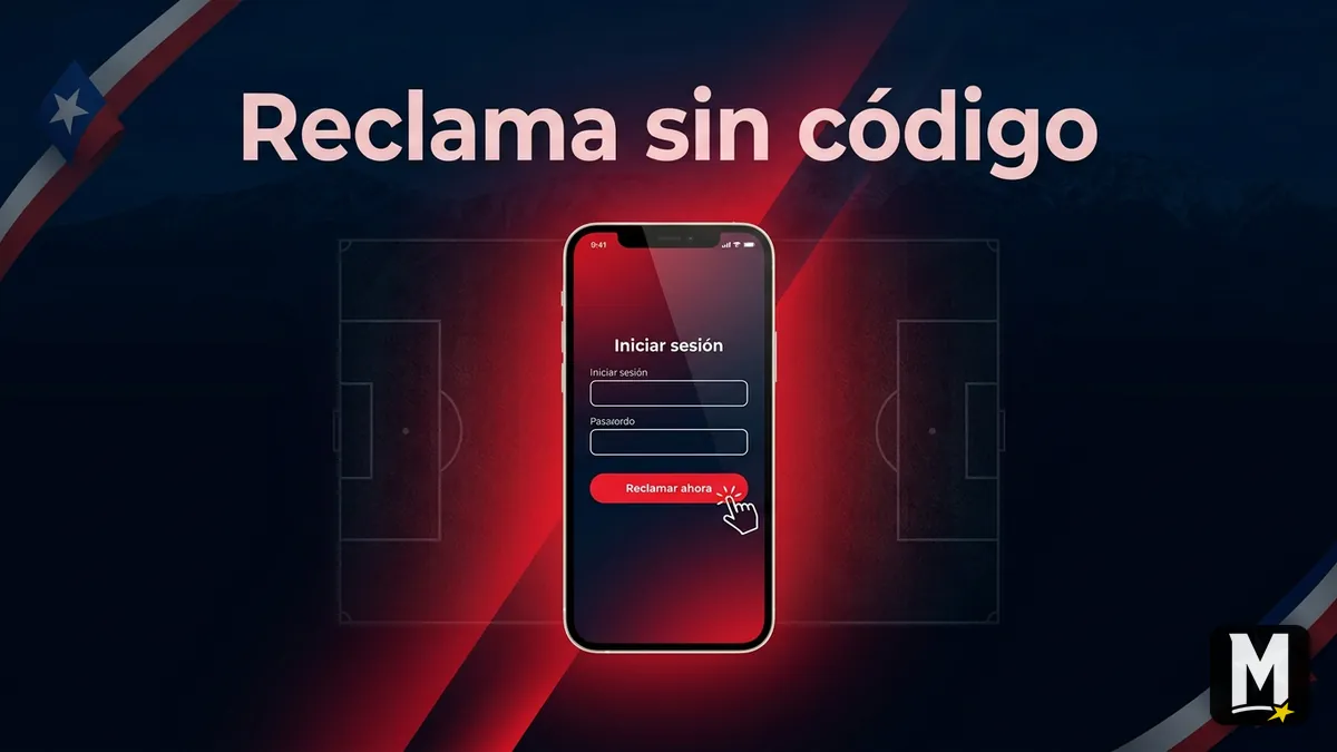 Mockup de teléfono mostrando cómo reclamar un bono de Maxbet Chile sin código promocional
