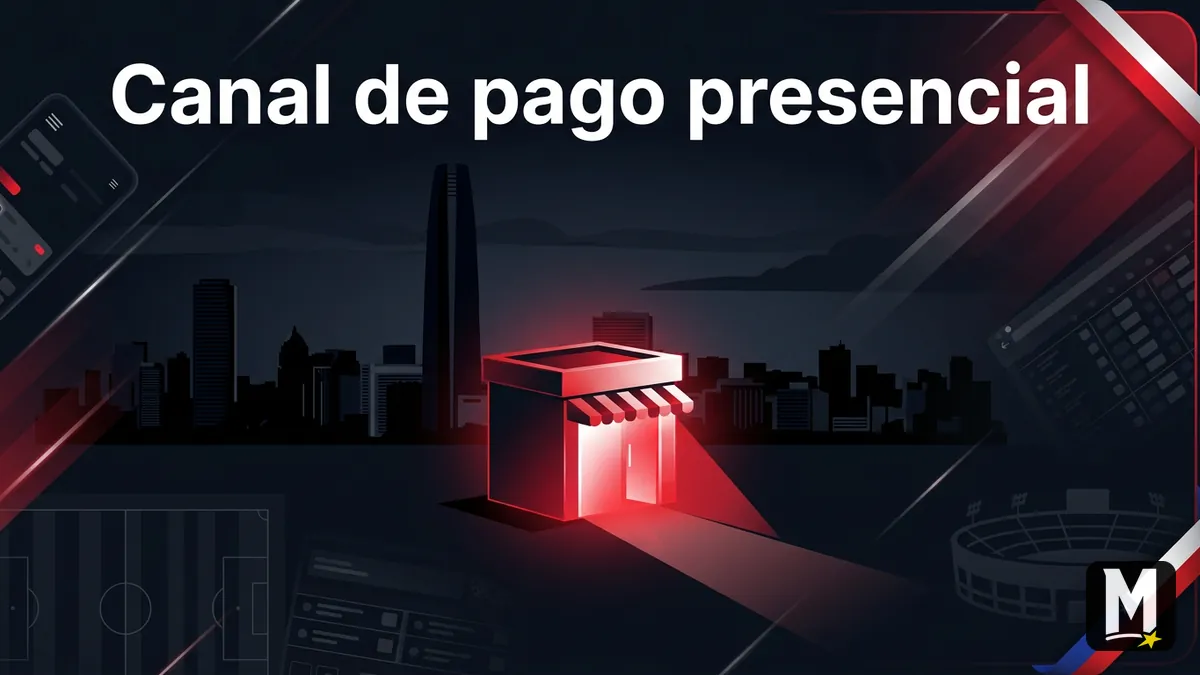 Canal presencial de pago de Maxbet Chile representado como un local nocturno con luz roja
