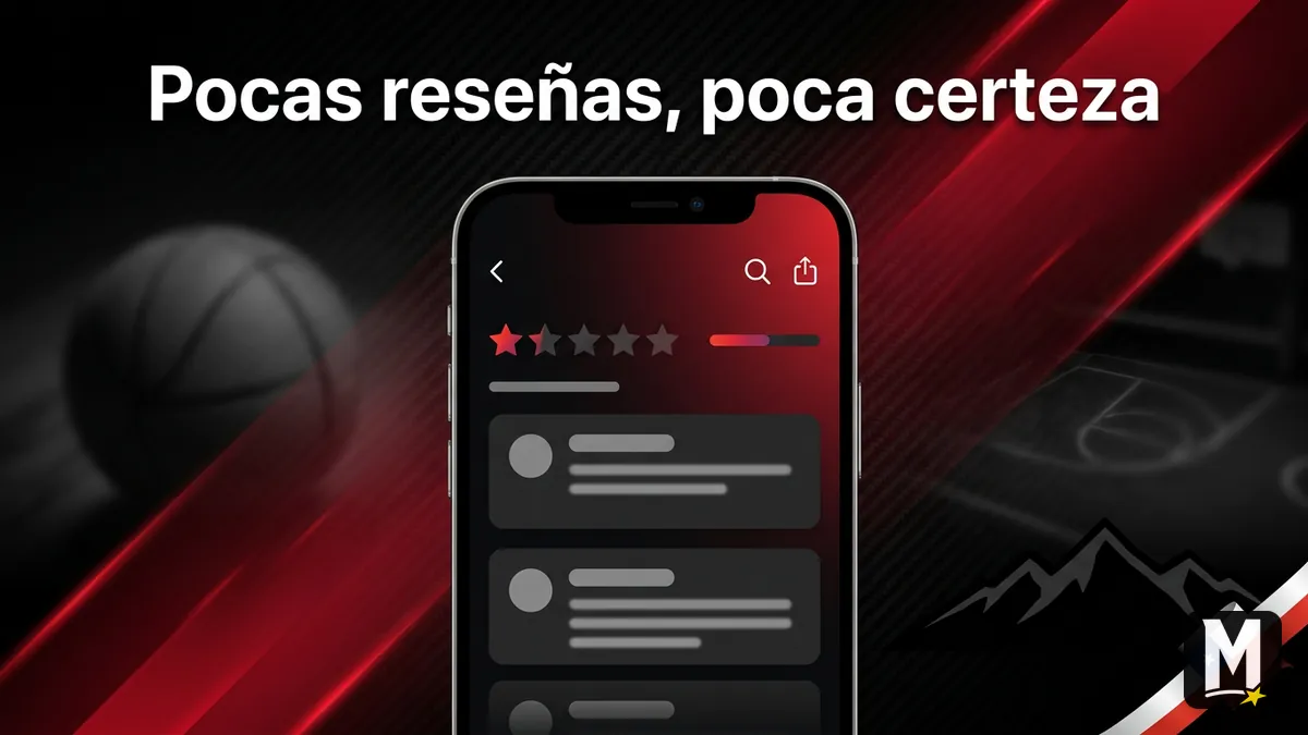 Mockup de reseñas con pocas estrellas y muestra pequeña sobre Maxbet