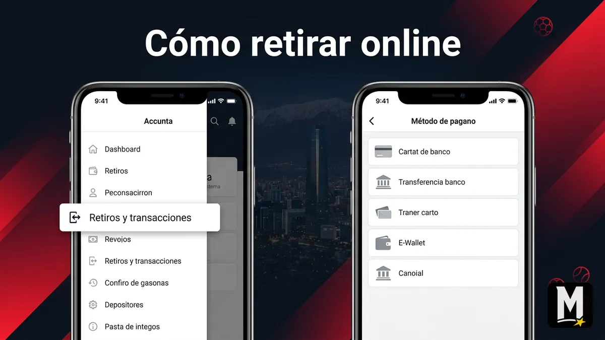 Pasos para retirar dinero desde la cuenta online en Maxbet, con Santiago de fondo